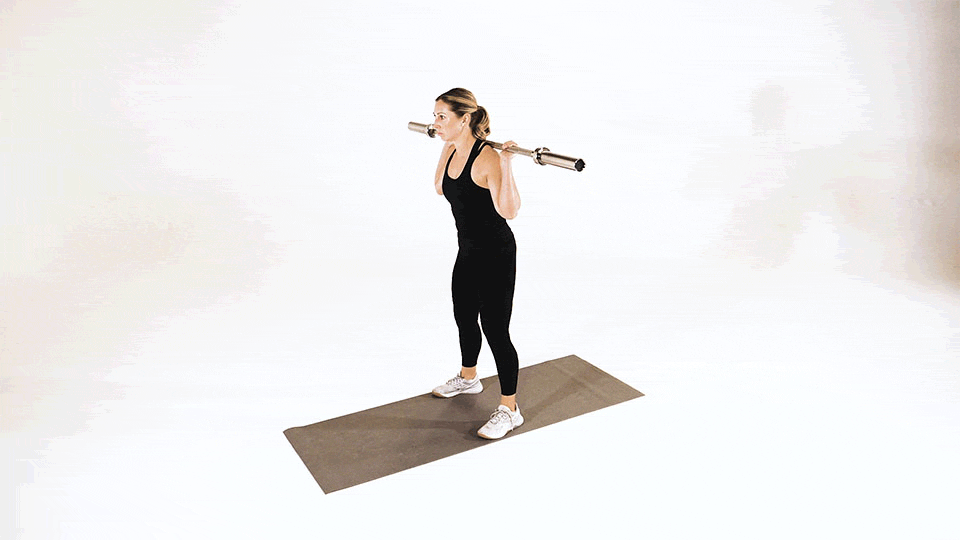 Barbell back squat demonstration