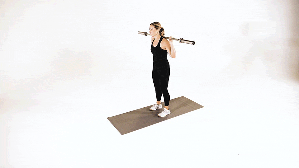 Barbell standing calf raise demonstration