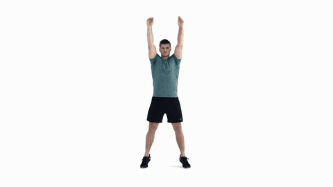 Dynamic squat stretch demonstration